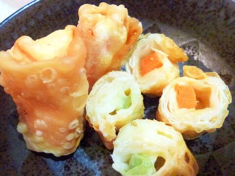 冷凍して便利　餃子の皮で　お弁当のすきまおかず